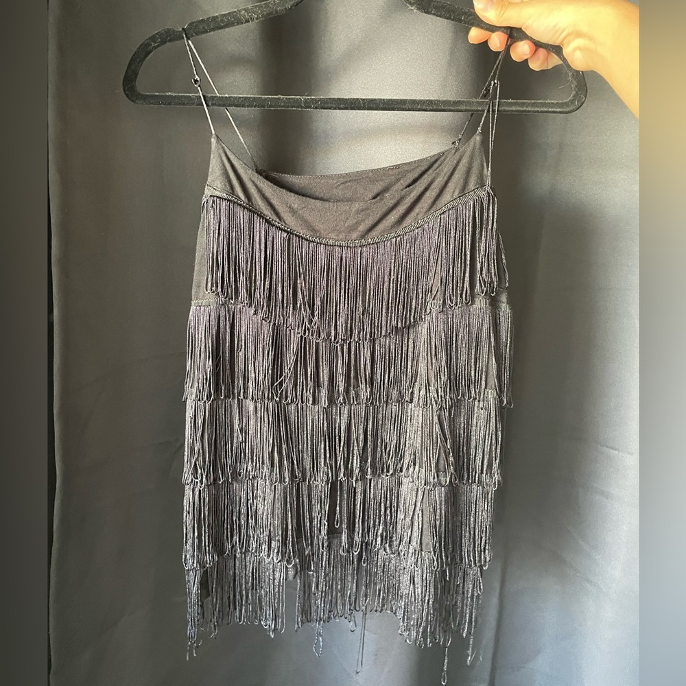 🎄Buy2Get1Free🎄Black fringe tank top